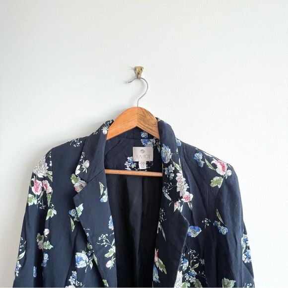 Lila Rose Floral Open Blazer Navy Blue Long Sleeve Women's XS Lined - Picture 4 of 9